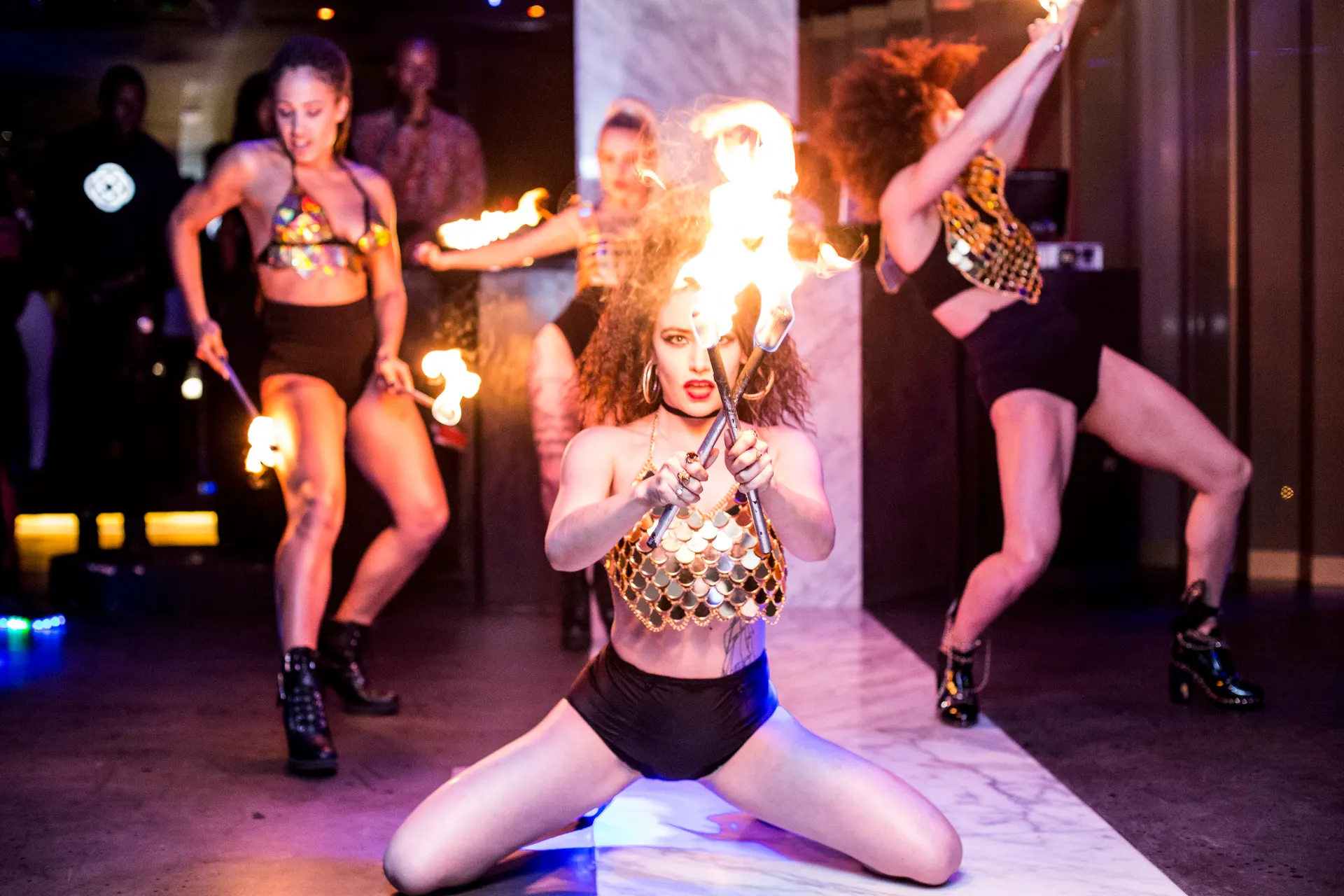 Fire troupe: fire performers